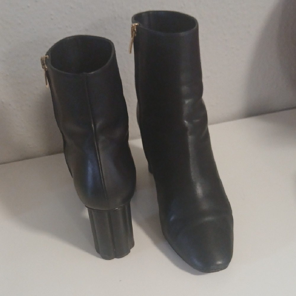 Salvatore Ferragamo Black Ankle Booties With Gold Zipper